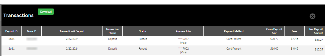 MeevoPay transactions