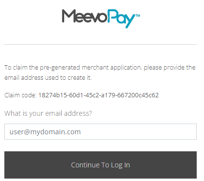 MeevoPay Application Step 1