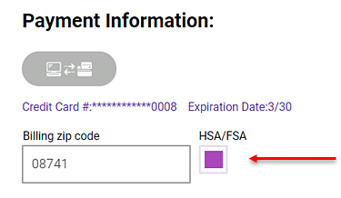 HSA checkbox in Payment Plans